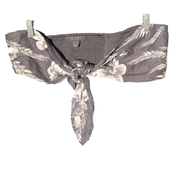EUC ALLSAINTS Riah Mia Floral Print Bandeau Crop Top - Picture 4 of 8